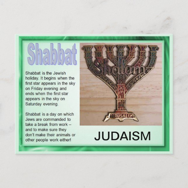 Religion, Judentum, Shabbat Postkarte (Vorderseite)