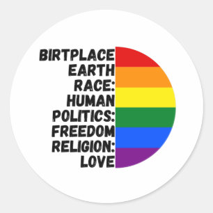 Religion Liebe Freiheit Regenbogenmenschen Runder Aufkleber