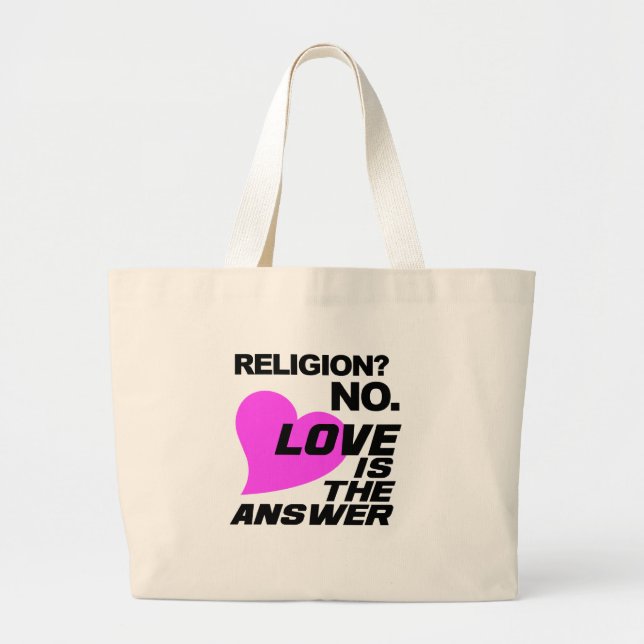 Religion und Liebe Jumbo Stoffbeutel (Vorne)