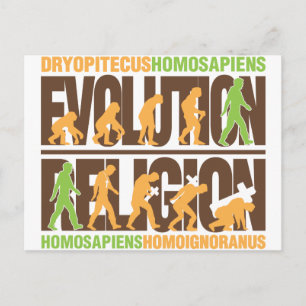 Religion Vs Evolution Postkarte