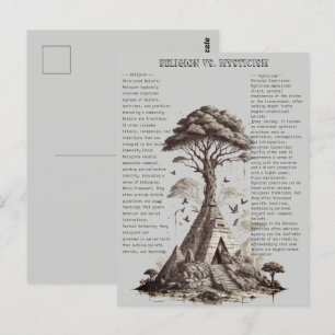 Religion Vs. Mystik Spirituelle Weisheit Bildung Postkarte