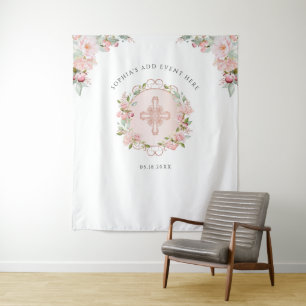 Religiös, Erröten, Pfirsich-Roségold-Foto-Hintergr Wandteppich