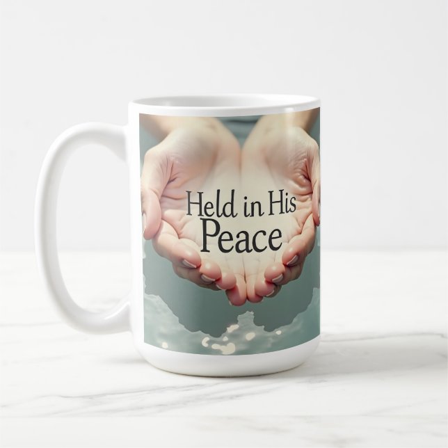 Religiös in Frieden gehalten Kaffeetasse (Links)
