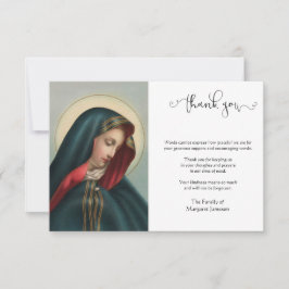 Religiös-katholische Jungfrau traurig Mary Beileid Dankeskarte