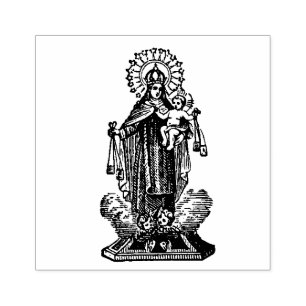Religiös unsere Dame vom Karmel w Schulterblatt Gummistempel