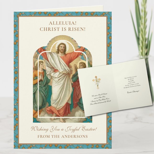 Religiöse Auferstehung Ostern Jesus Christlich Feiertagskarte (Easy to personalize Easter Cards! )