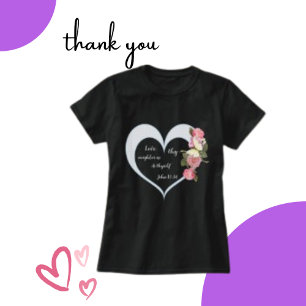 Religiöse Bibel Verse, rosa Cluster Scrapbook T-Shirt