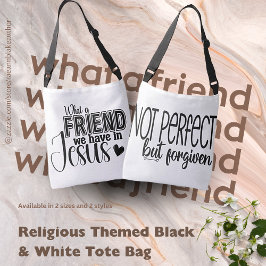 Religiöse Black & White Tote Tasche