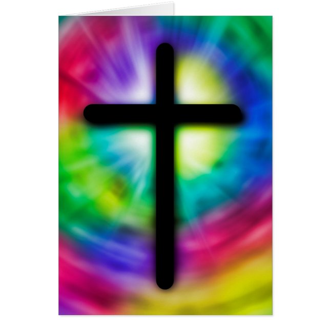 Religiöse Blankkarte, Kreuz und Gefärbte Krawatte (Vorne)