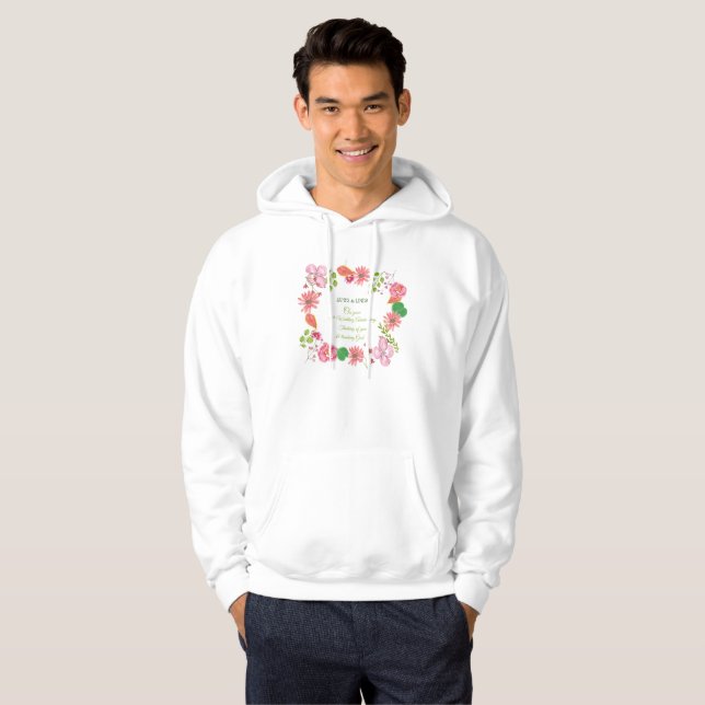 Religiöse Blume zum 40. Hochzeitstag Hoodie (Vorne ganz)