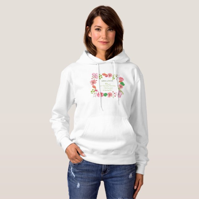 Religiöse Blume zum 50. Hochzeitstag Hoodie (Vorne ganz)