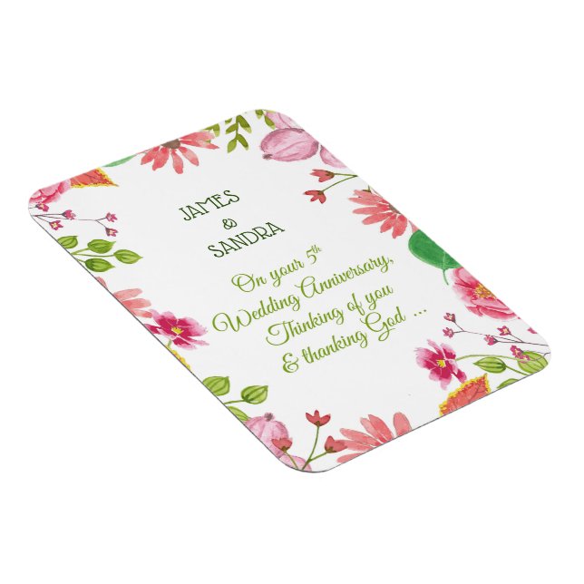 Religiöse Blume zum 5. Hochzeitstag Magnet (Rechte Seite)