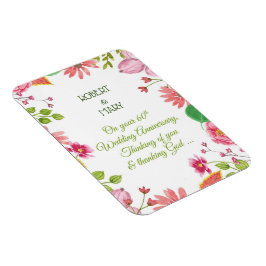 Religiöse Blume zum 60. Hochzeitstag Magnet