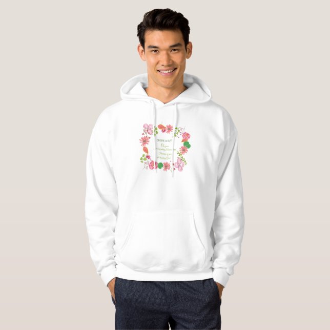 Religiöse Blume zum 65. Hochzeitstag Hoodie (Vorne ganz)
