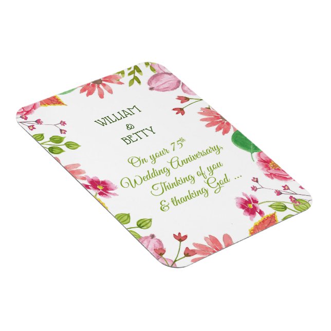 Religiöse Blume zum 75. Hochzeitstag Magnet (Rechte Seite)