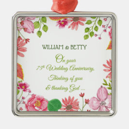 Religiöse Blume zum 75. Hochzeitstag Ornament Aus Metall