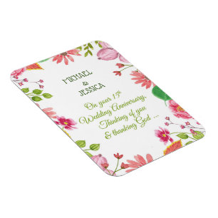 Religiöse Blumen zum 15. Hochzeitstag Magnet