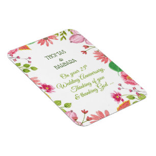 Religiöse Blumen zum 25. Hochzeitstag Magnet