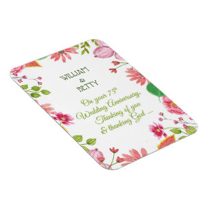 Religiöse Blumen zum 75. Hochzeitstag Magnet