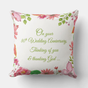 Religiöse Blumen zum 80. Hochzeitstag Kissen