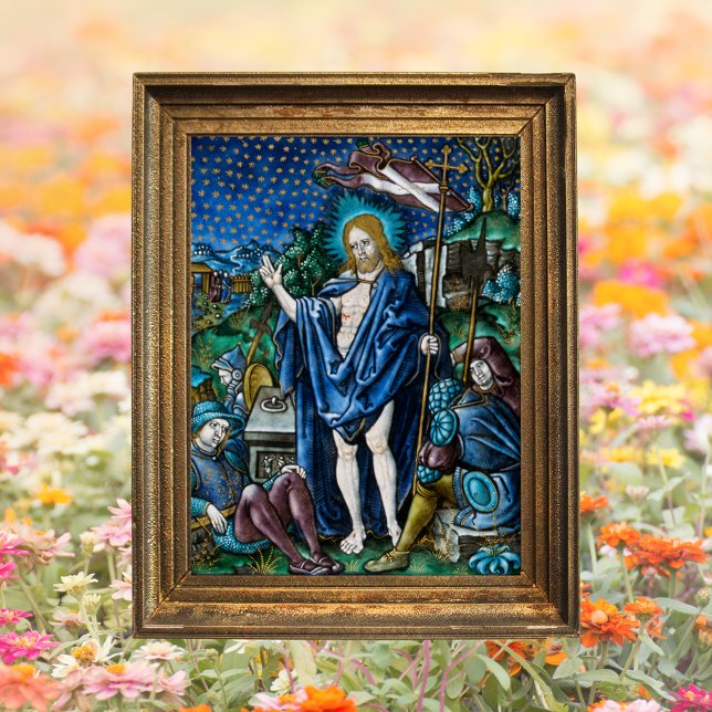Religiöse Christlich-katholische Osterwiederaufers Poster (Religious Christian Catholic Easter Resurrectionof Jesus Christ is Risen Pierre Reymond Poster)