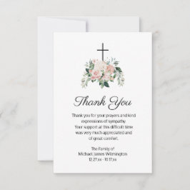 Religiöse Christlich rosa Blumenbeerdigung Danke