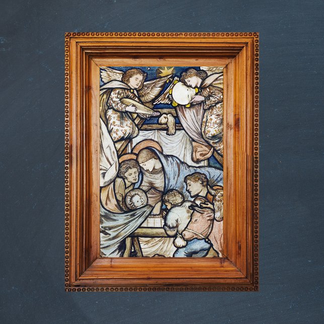 Religiöse Christliche Weihnachtskrippe Burne-Jones Poster (Religious Christian Catholic Christmas Nativity Scene by Burne-Jones Poster Zoom)