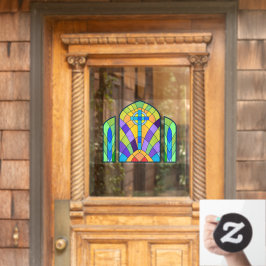 Religiöse Cross-Imitate verklebte Glasdekoration Fensteraufkleber