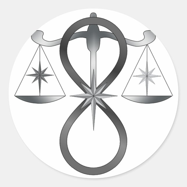 Religiöse Einheit Gott Symbol Pagan Monochrome Runder Aufkleber (Vorderseite)