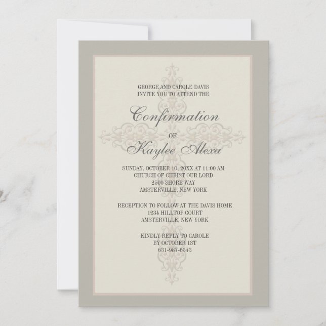 Religiöse Einladung über Wasserzeichen (Vorderseite)