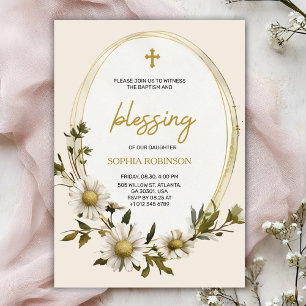 Religiöse Einladungskarte mit Blumendesign 