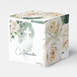 Religiöse Elegante Rose Grünes Wash Cross Geschenkschachtel