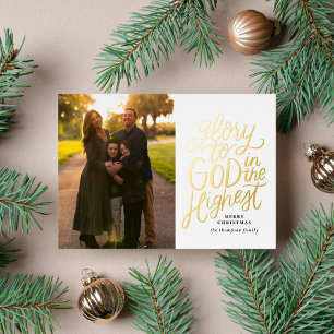 Religiöse Foto Cards Gold Foil Glory für Gott Folien Feiertagskarte