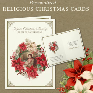 Religiöse Frohe Weihnachten Krippe Poinsettien