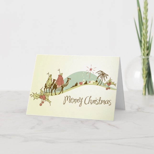 Religiöse fröhliche Weihnachtsbrauch-Gruß-Karte Feiertagskarte (Vorderseite)