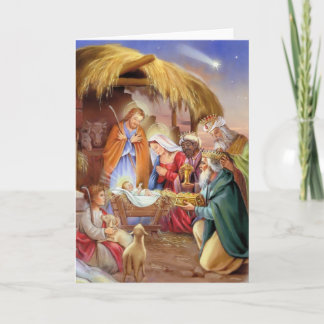 Religiöse Geburt Christisweihnachtskarte Feiertagskarte