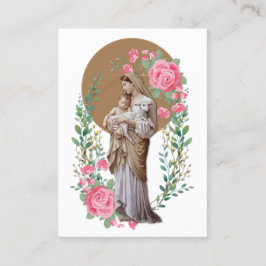 Religiöse gesegnete Jungfrau Mary Jesus Lamb Rose Visitenkarte