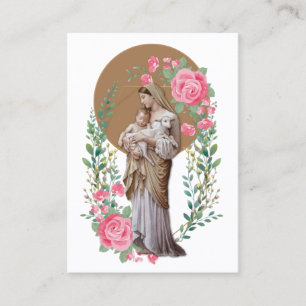 Religiöse gesegnete Jungfrau Mary Jesus Lamb Rose Visitenkarte