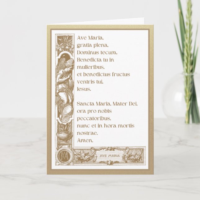 Religiöse Gold AVE MARIA Jungfrau Mary Elegant Car Karte (Vorderseite)