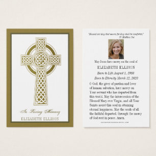 Religiöse Gold Celtic Cross Beerdigung Bubenkarte