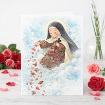 Religiöse Heilige Therese Rosa Vintage Rosen Zitat