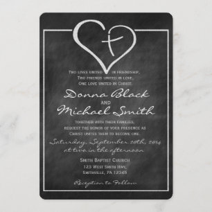 Religiöse Hochzeitseinladungen über das Herz Einladung