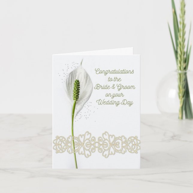 Religiöse Hochzeitskarte mit Blume und Spitze Karte (Vorderseite)