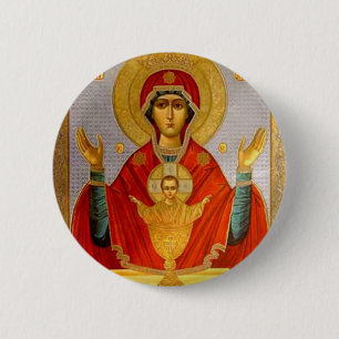 religiöse Ikone heilige Mary und Kind Button