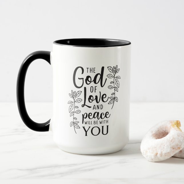 Religiöse Inspiration Wort Kunst Kaffee Tasse (Mit Donut)