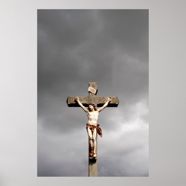Religiöse Jesus Christus Kreuzigung Skulptur Poster (Vorne)