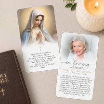 Religiöse Jungfrau Maria Gedenkkreuz Gebetskarte