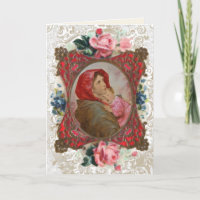 Religiöse Jungfrau Maria Jesus Vintage Blumenkarte