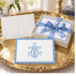 Religiöse Jungfrau Maria Marianisches Kreuz Blaue Postkarte