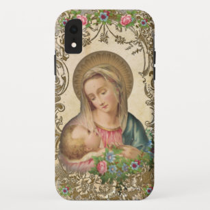 Religiöse Jungfrau Mary Baby Jesus Vintag Floral Case-Mate iPhone Hülle